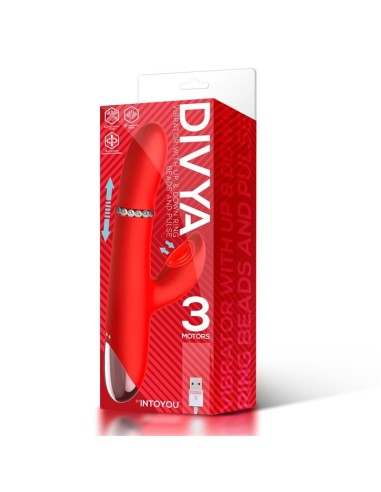 Divya Vibrador con Aro de Bolas Internas Up and Down y Pulsación 3 Motores Independientes USB