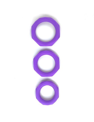 Set de 3 Anillos para el Pene Silicona Púrpura