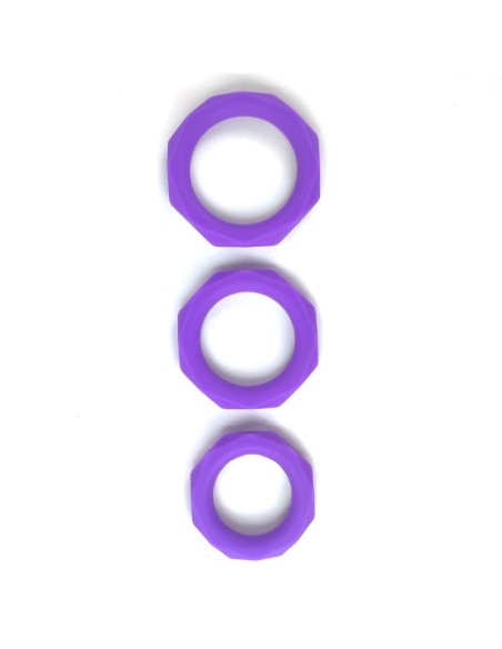 Set de 3 Anillos para el Pene Silicona Púrpura