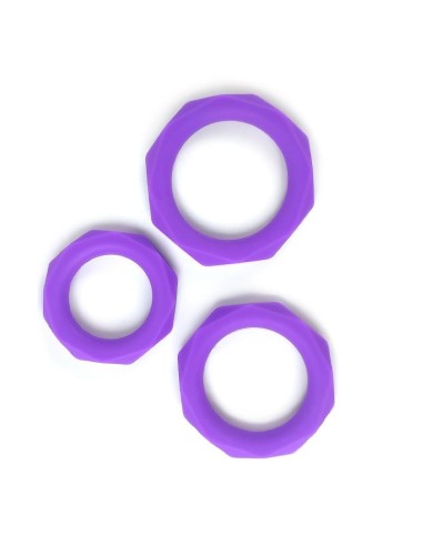 Set de 3 Anillos para el Pene Silicona Púrpura