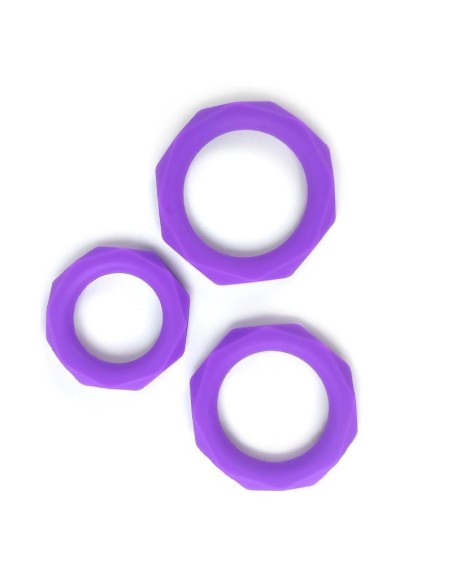 Set de 3 Anillos para el Pene Silicona Púrpura