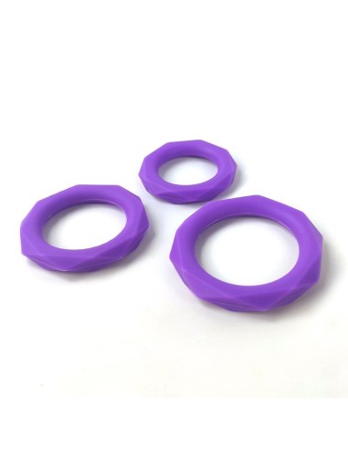 Set de 3 Anillos para el Pene Silicona Púrpura