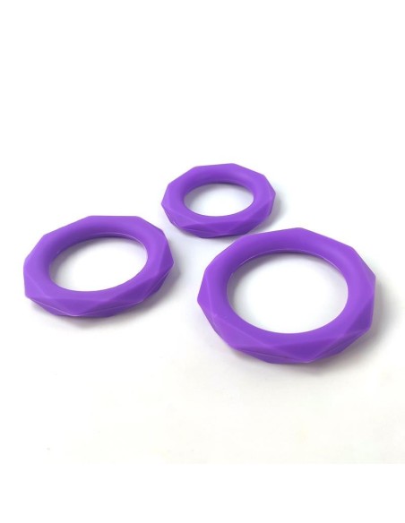 Set de 3 Anillos para el Pene Silicona Púrpura