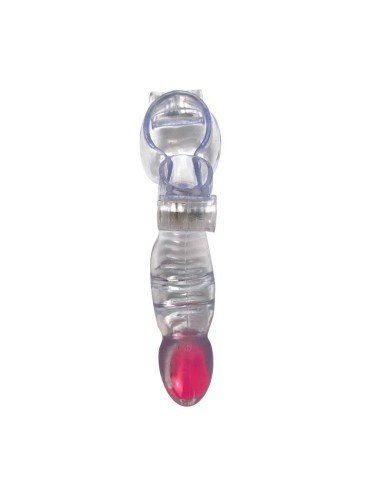 Funda para el Pene y Testículos 3 Balas Vibradoras Transparente