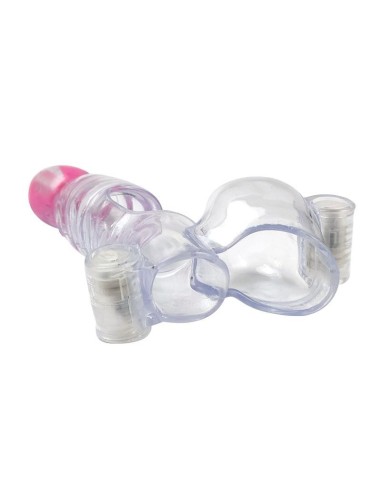 Funda para el Pene y Testículos 3 Balas Vibradoras Transparente