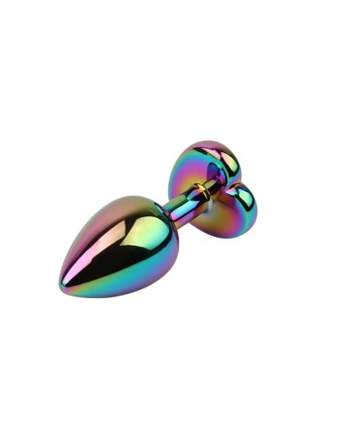 Plug Anal de Metal Tipo Rainbow con Joya de Corazón 2,7