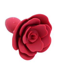 Plug Anal de Silicona con Rosa Rojo 2