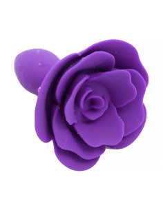 Plug Anal de Silicona con Rosa Púrpura 2