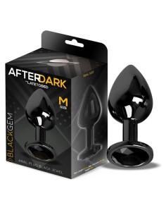 Blackgem Plug Anal Metálico con Joya Color Negro Talla M