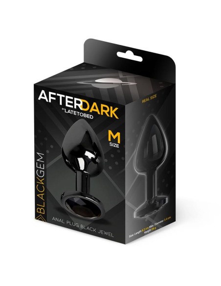 Blackgem Plug Anal Metálico con Joya Color Negro Talla M