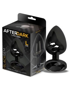 Blackgem Plug Anal Metálico con Joya Negro Talla L