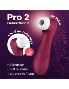 Pro 2 Gen 3 Liquid Air Technology Succión y Vibración App Connect Wine Red - Rojo Vino
