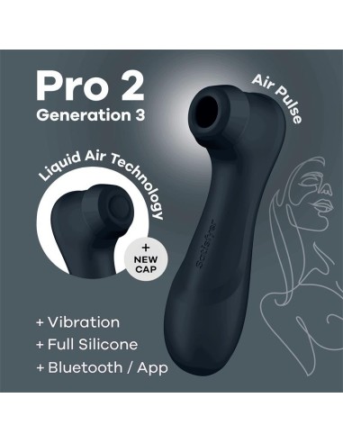 Pro 2 Gen 3 Liquid Air Technology Succión y Vibración App Connect Negro