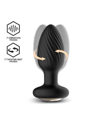 Drago Plug Anal Vibración, Movimiento Twister 360º y Control Remoto