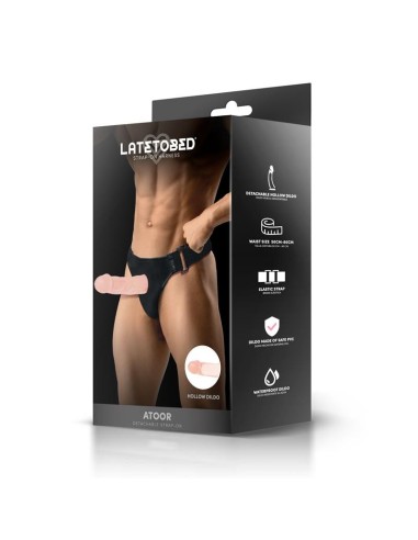 Atoor Arnés con Dildo Hueco Desmontable, Vibración y Control Remoto
