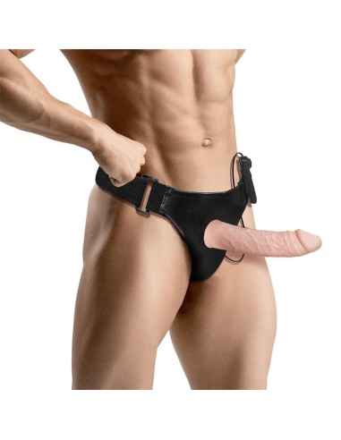 Bemax Arnés con Dildo Hueco Desmontable, Vibración y Control Remoto