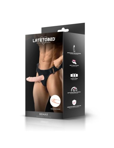 Bemax Arnés con Dildo Hueco Desmontable, Vibración y Control Remoto