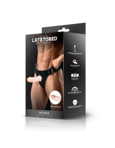 Wobox Arnés con Dildo Hueco Desmontable, Vibración y Control Remoto