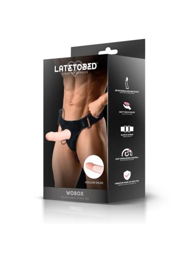 Wobox Arnés con Dildo Hueco Desmontable, Vibración y Control Remoto