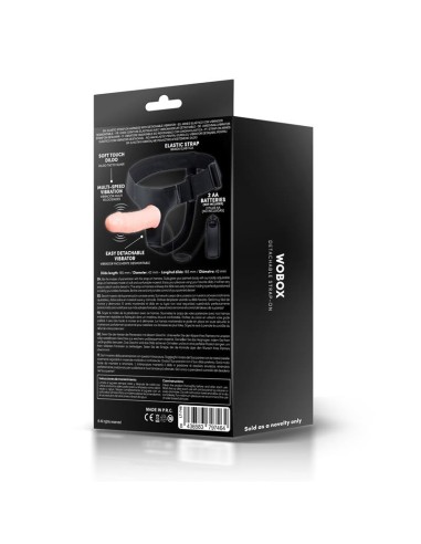 Wobox Arnés con Dildo Hueco Desmontable, Vibración y Control Remoto