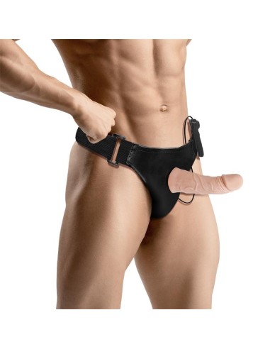 Eleto Arnés con Dildo Hueco Desmontable, Vibración y Control Remoto