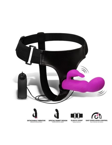 Hymax Arnés con Dildo-Vibrador con Conejito y Control Remoto