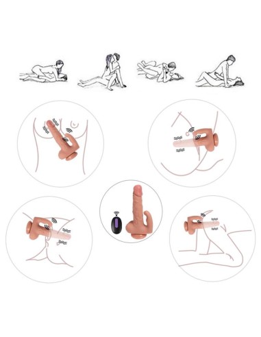 Haydon Dildo con 20 Modos de Vibración y Estimulador de Clítoris