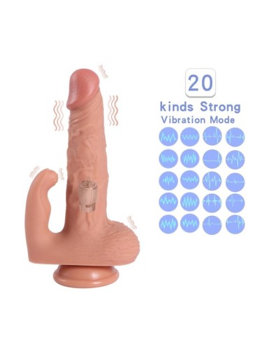 Haydon Dildo con 20 Modos de Vibración y Estimulador de Clítoris