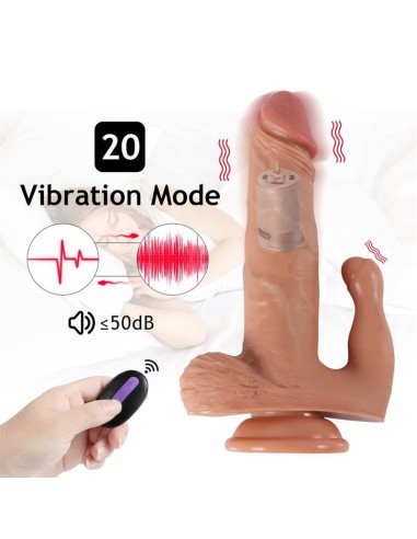 Brody Dildo con 20 Modos de Vibración y Estimulador de Clítoris