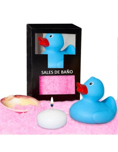 Set Sales Baño Aroma Rosas Pato, Vela y Concha 150 gr