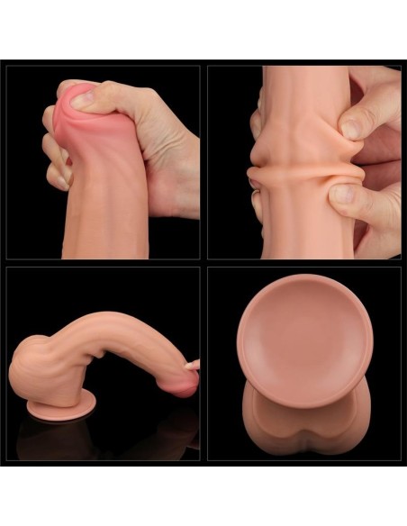Dildo Dual Layer Piel Retractil 11.5