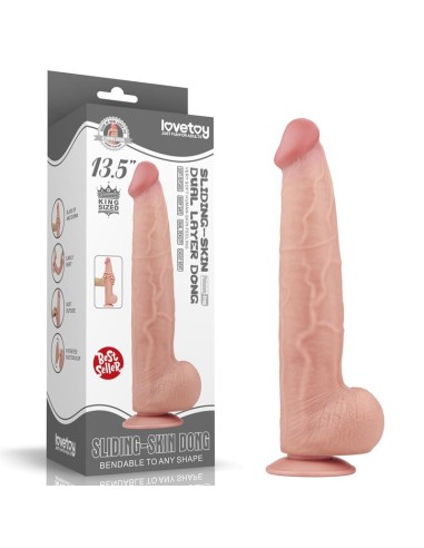 Dildo Dual Layer Piel Retractil 13.5