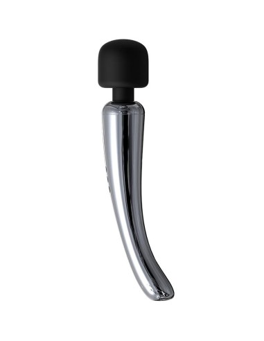 Silvery Wand Masajeador High-Tech Súper Potente Inalámbrico USB Color Cromo Silicona