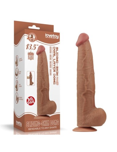 Dildo Dual Density Piel Deslizante 13.5