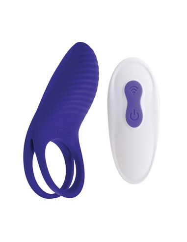 Anillo Vibrador Doble con control remoto SNUGLER - Purple