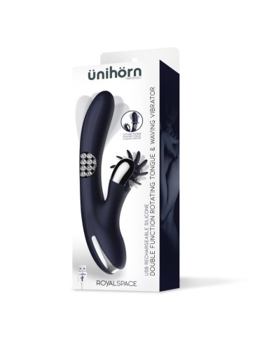 Royalspace Vibrador con Lenguas Estimuladoras y Bolas Internas 360º Azul