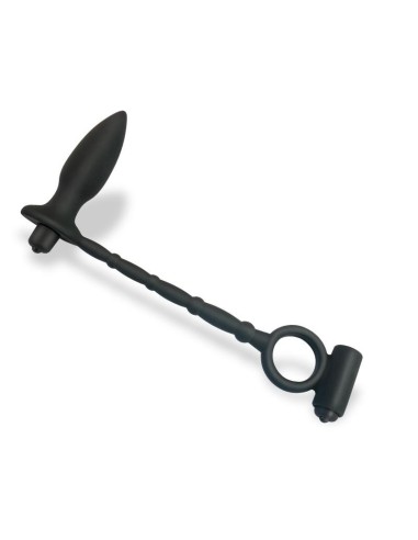 Sugilite Plug Anal con Vibración y Anillo para el Pene con Vibración