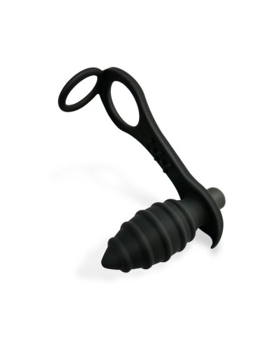 Aksten Plug Anal con Vibración y Anillo para Testículos