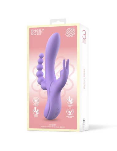Lindsay Vibrador con Cadena Anal Silicona Líquida Unibody Flexible 2 Motores