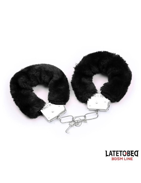 Set de 3 Piezas Antifaz, Esposas y Plumas Negro