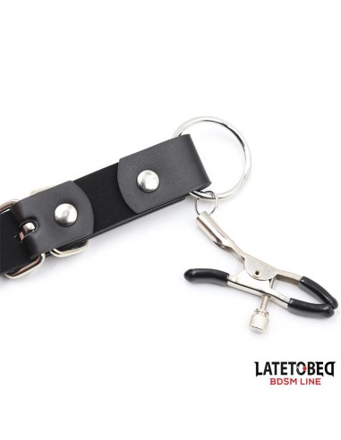Correas de Bondage para Piernas con Pinzas para Clítoris