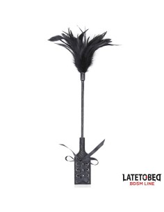 Multi Feathers Tickler and Lace Ribbon Paddle Comb