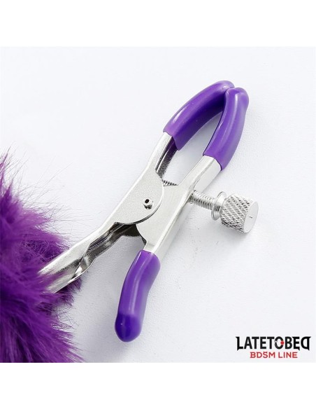 Pinzas para Pezones con Pelo Púrpura