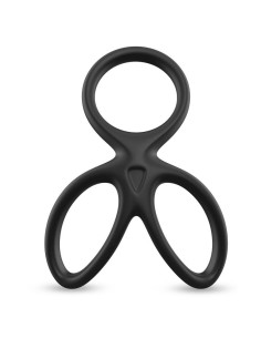 Anillo Triple Pene y Testículos Silicona Líquida Flexible 2