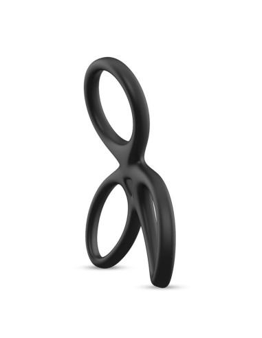 Anillo Triple Pene y Testículos Silicona Líquida Flexible