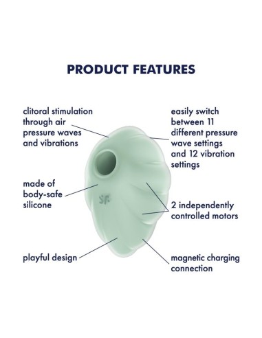 Satisfyer Cloud Dancer Succionador y Vibrador Menta