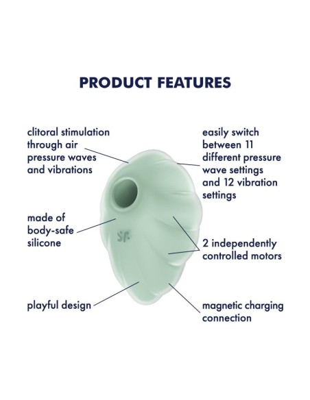 Satisfyer Cloud Dancer Succionador y Vibrador Menta