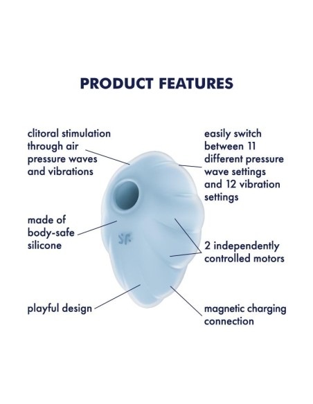 Satisfyer Cloud Dancer Succionador y Vibrador Azul