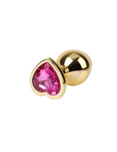 Rosy Heart Plug Anal dorado con Joya Talla M 2