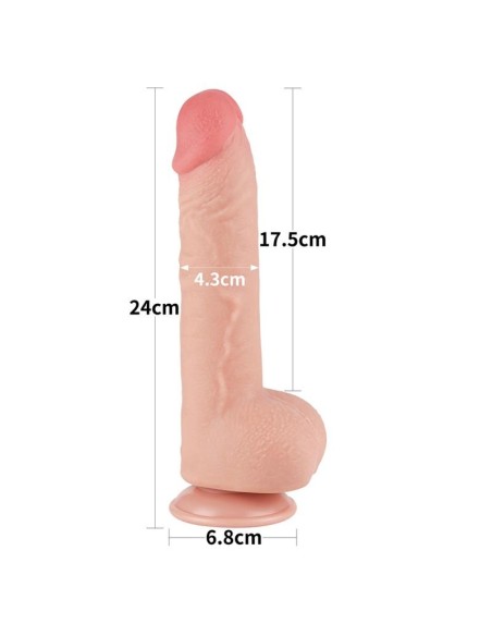 Dildo Dual Density Piel Deslizante 9.5